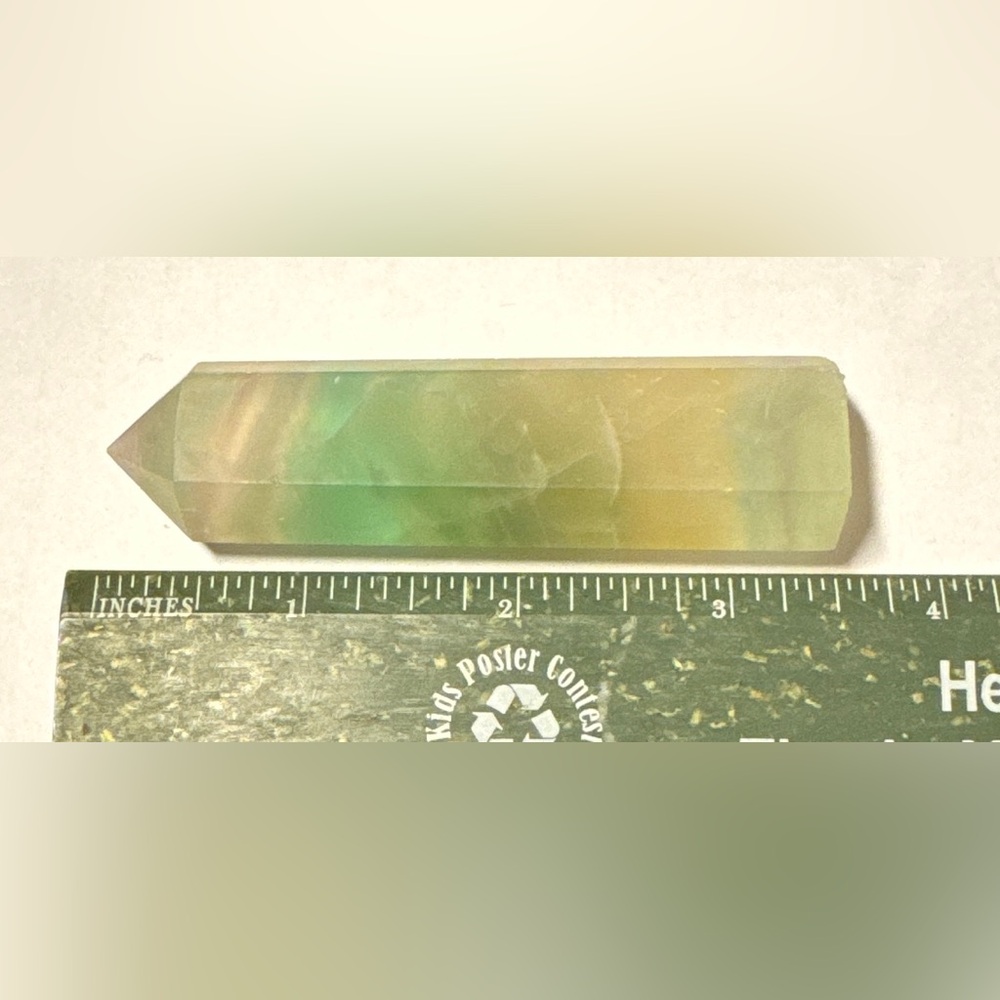 1 Small Rainbow Fluorite Tower; Green, Purple, Pink, Blue, W/Natural Inclusions